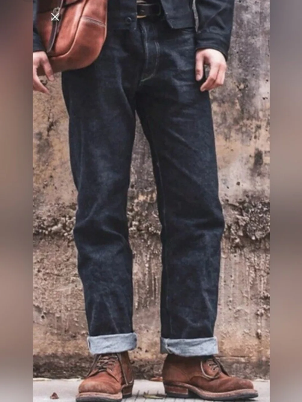 Men's Dark Blue Denim Jeans - Classic Straight Fit